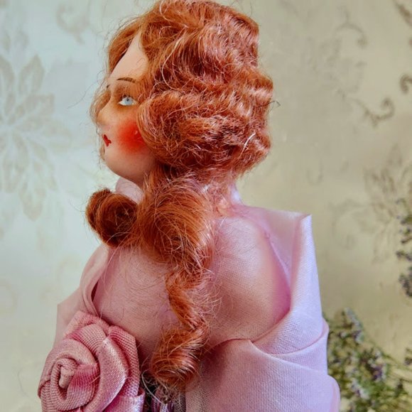 Antique Chalk Ware Pin Cushion Doll/Art Deco Flapper - Picture 1 of 9